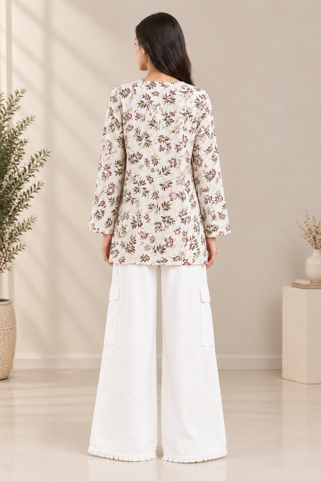Imported Cotton Floral Shirt & Baggy Cargo Pants Set